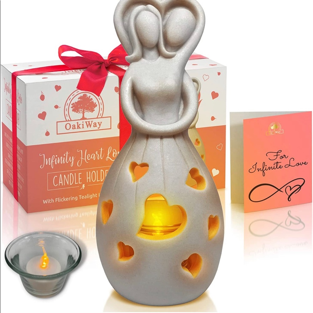 OakiWay Infinity Heart Love Candle Holder